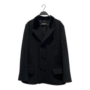 Dolce & Gabbana Velvet Wool Coat Black size 44 IT (US 8)